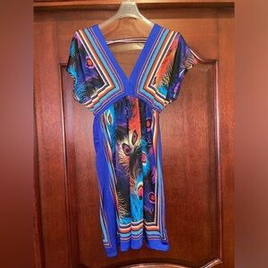 Bailey blue multicolor Peacock dress